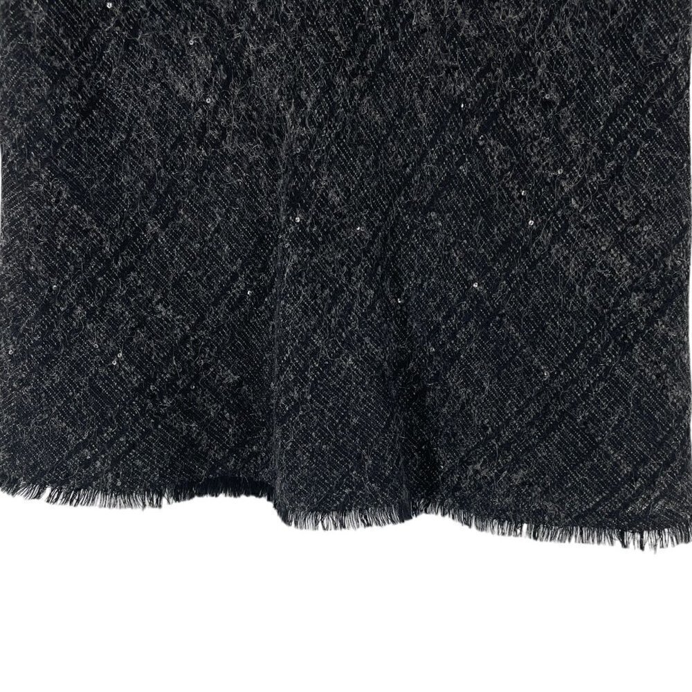 Burberry London Grey Diamond Tweed Sequined Wool/Mohair Blend Skirt UK10/US8 - Picture 4 of 10